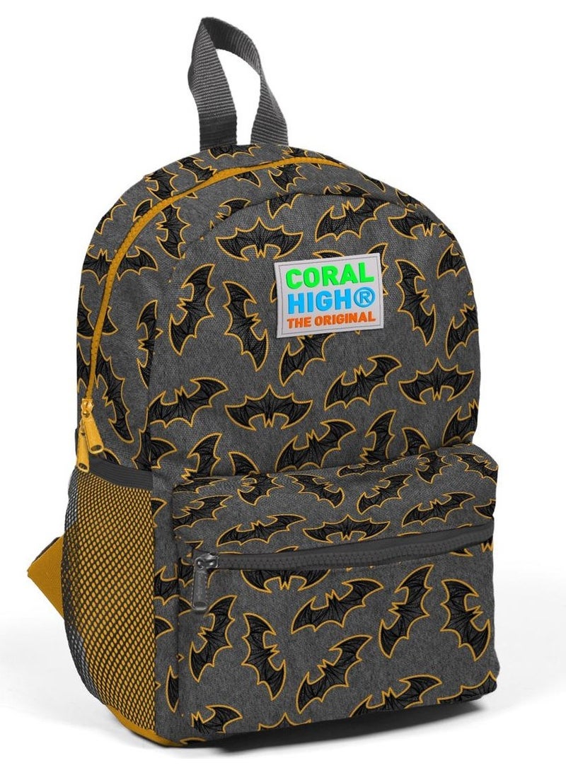 Kids Gray Mustard Two Compartment Nest Backpack 23521