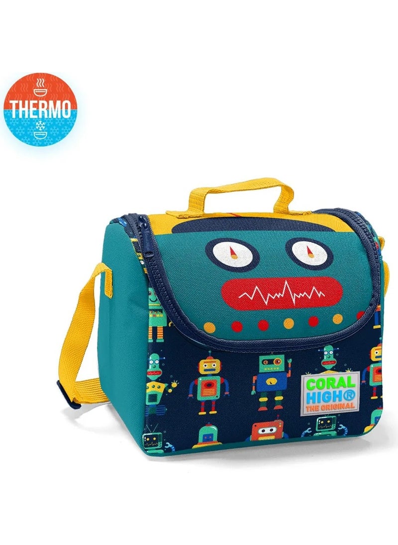 Kids Four Compartment Robot Patterned 3-Piece School Bag Set