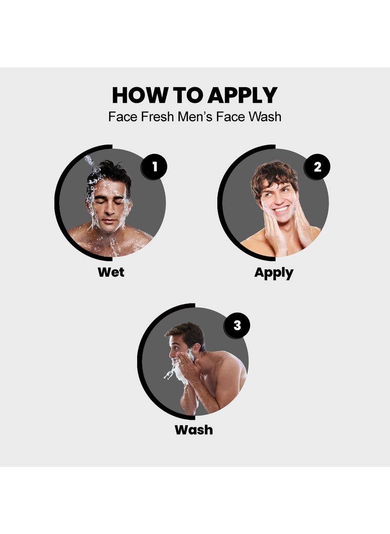 EXTRA - Set of 3 Men's Gentle Beauty Face Wash - Unclog Pores, Increases Collagen Production & Prevents Acne, Face Wash for Sensitive Skin