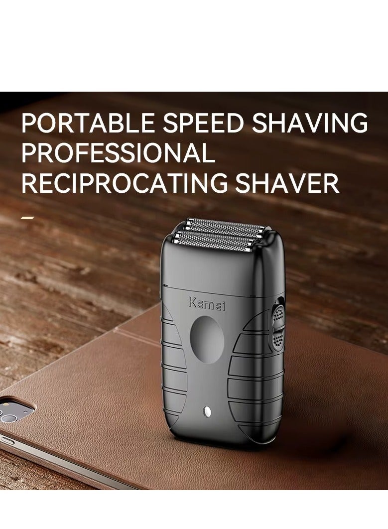 Men's 2-in-1 Electric Shaver & Beard Trimmer - Cordless Rechargeable Razor for Smooth Shaving & Precise Grooming, Waterproof, Ergonomic Design Black