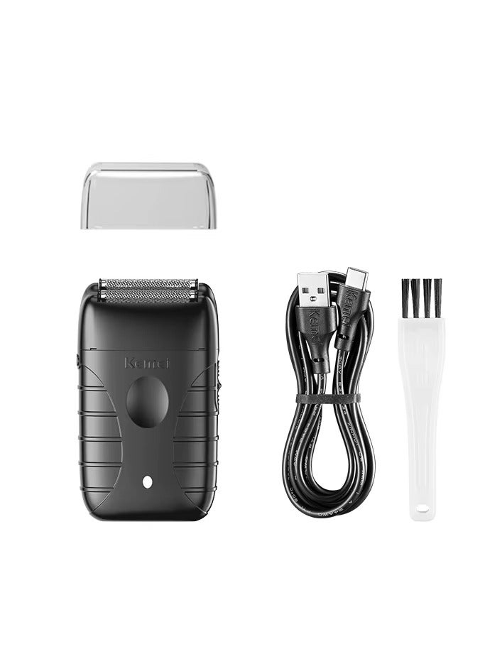 Men's 2-in-1 Electric Shaver & Beard Trimmer - Cordless Rechargeable Razor for Smooth Shaving & Precise Grooming, Waterproof, Ergonomic Design Black