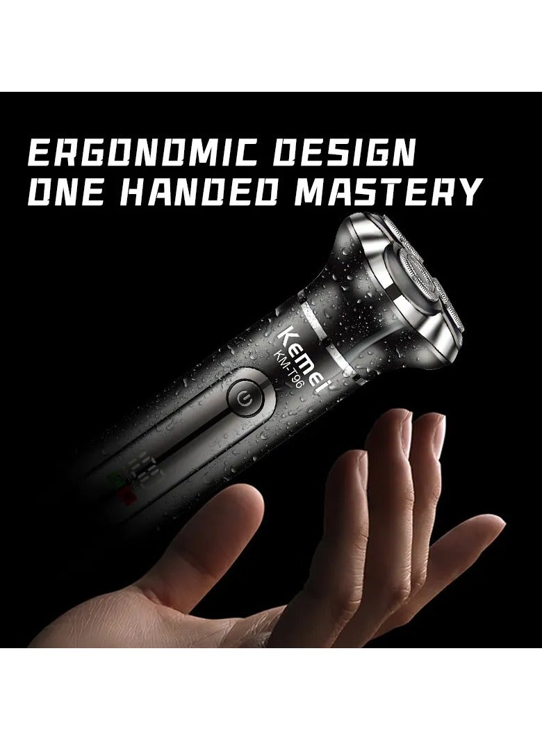 3-in-1 Rechargeable Shaver Kit – Electric Shaver, Hair Trimmer & Nose Trimmer, Floating Blade, LCD Display, USB Charging Multicolour