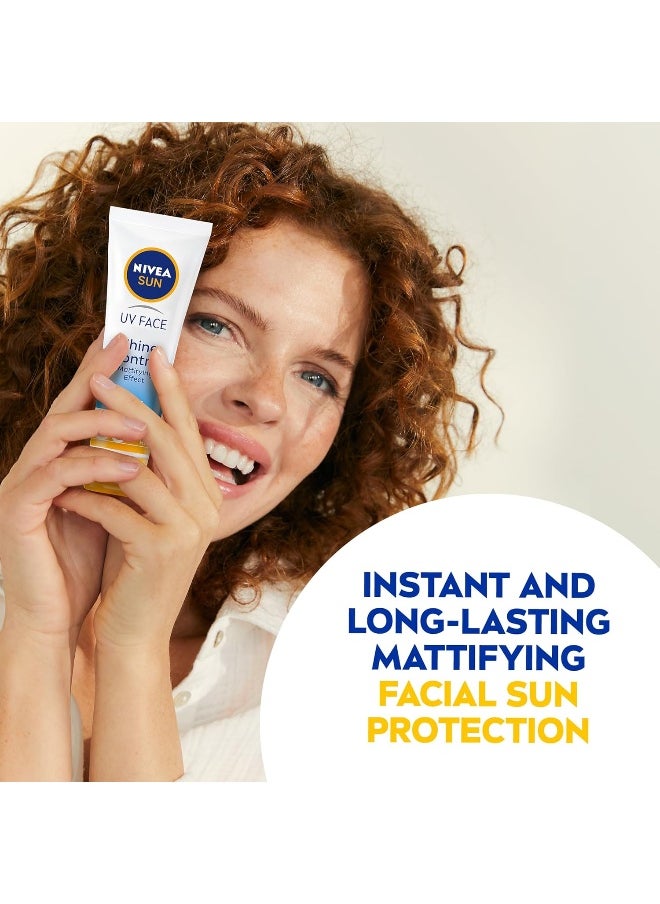 NIVEA SUN Face Cream, UV Shine Control, SPF 50, Tube 50ml
