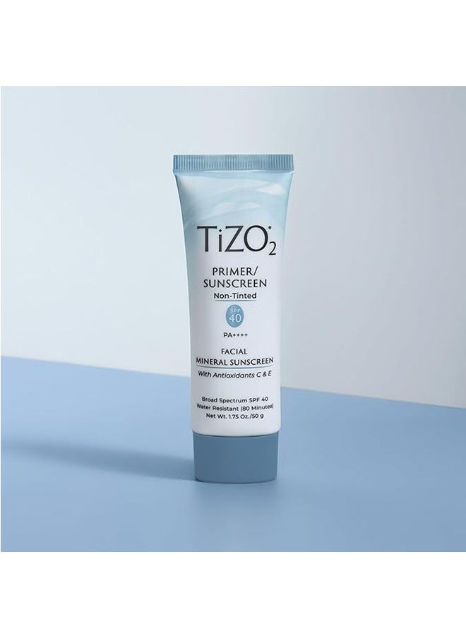 2 Primer Sunscreen 50g, Non Tinted, SPF 40 PA++++, Facial Mineral Sunscreen