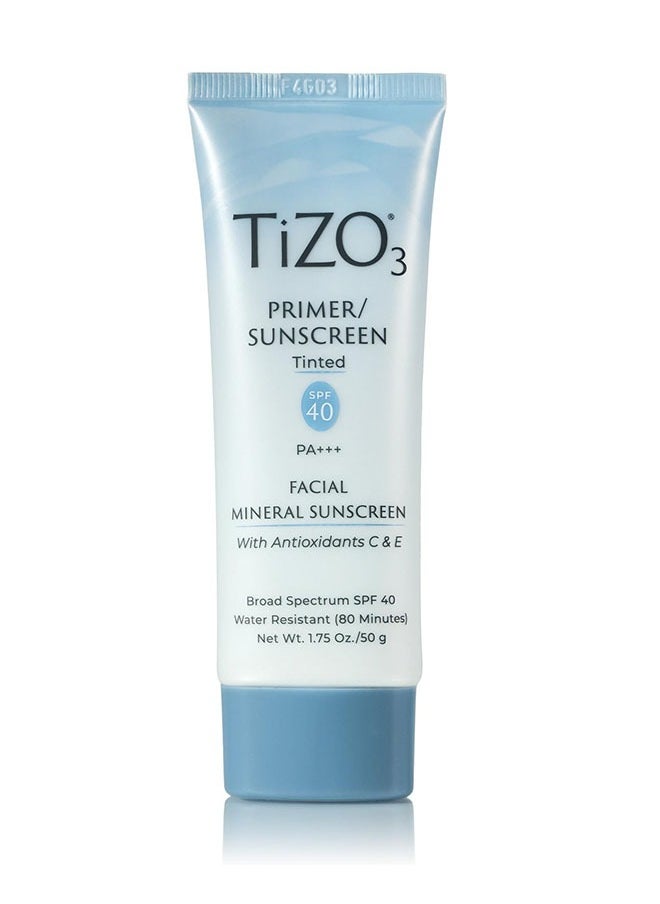 3 Primer Sunscreen 50g, Tinted, SPF 40 PA++++, Facial Mineral Sunscreen