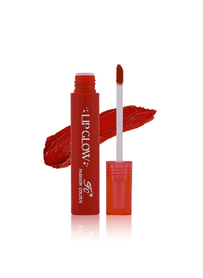 Pretty Lip Glow Liquid Lipstick Waterproof Matte Finish Non Transfer 16 Hours Vivid Red 3ML