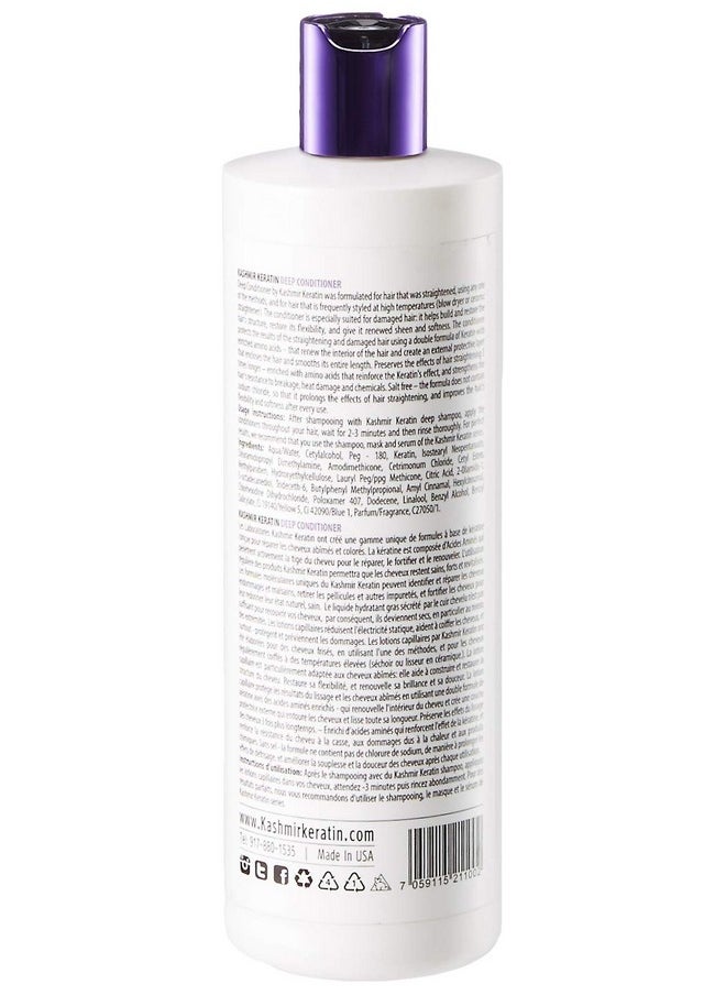 Kashmir Keratin Deep Conditioner For Oily And Damaged Hair Sulfate And Paraben FREE NEW PRESENTATION (16 Fl Oz.)