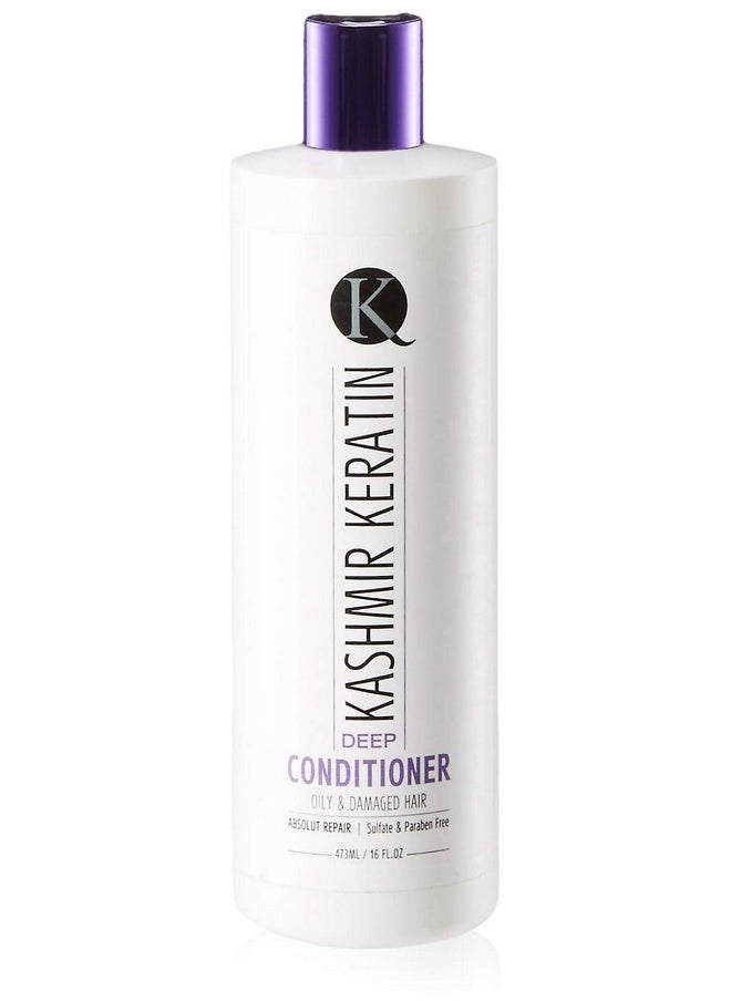 Kashmir Keratin Deep Conditioner For Oily And Damaged Hair Sulfate And Paraben FREE NEW PRESENTATION (16 Fl Oz.)