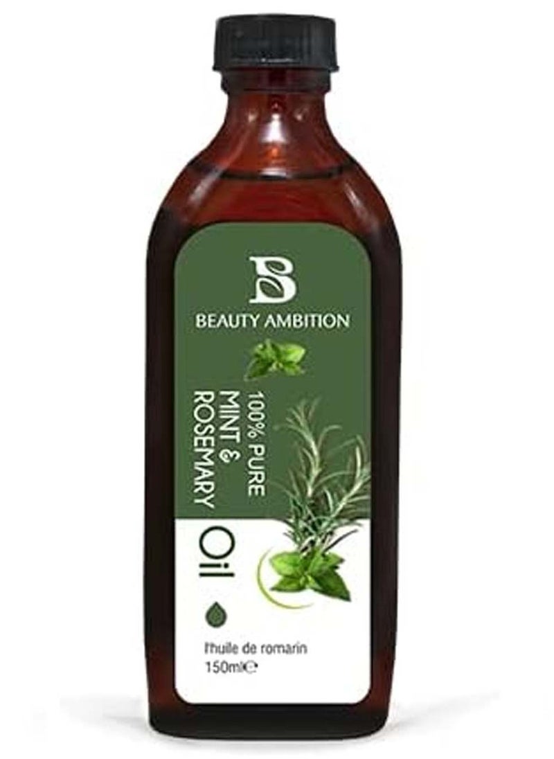 100% Pure Rosemary and Mint Oil with Biotin For Scalp Hair Oil,Fast Hair Regrowth Formula for strong and long hair,150ml