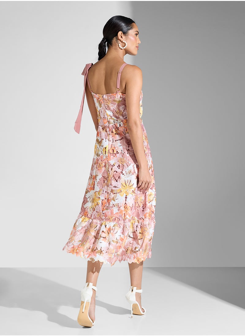 Floral Lace Midi Dress