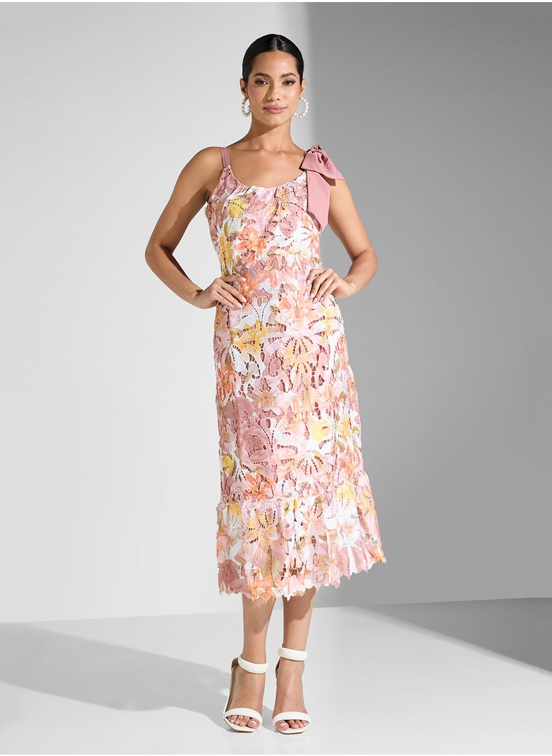 Floral Lace Midi Dress
