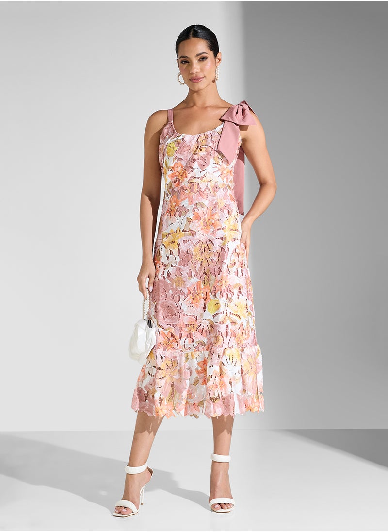 Floral Lace Midi Dress