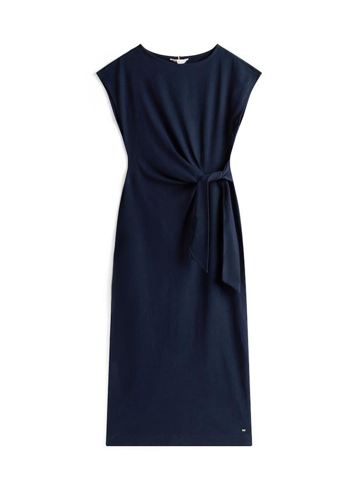Knotted Navy Dress
