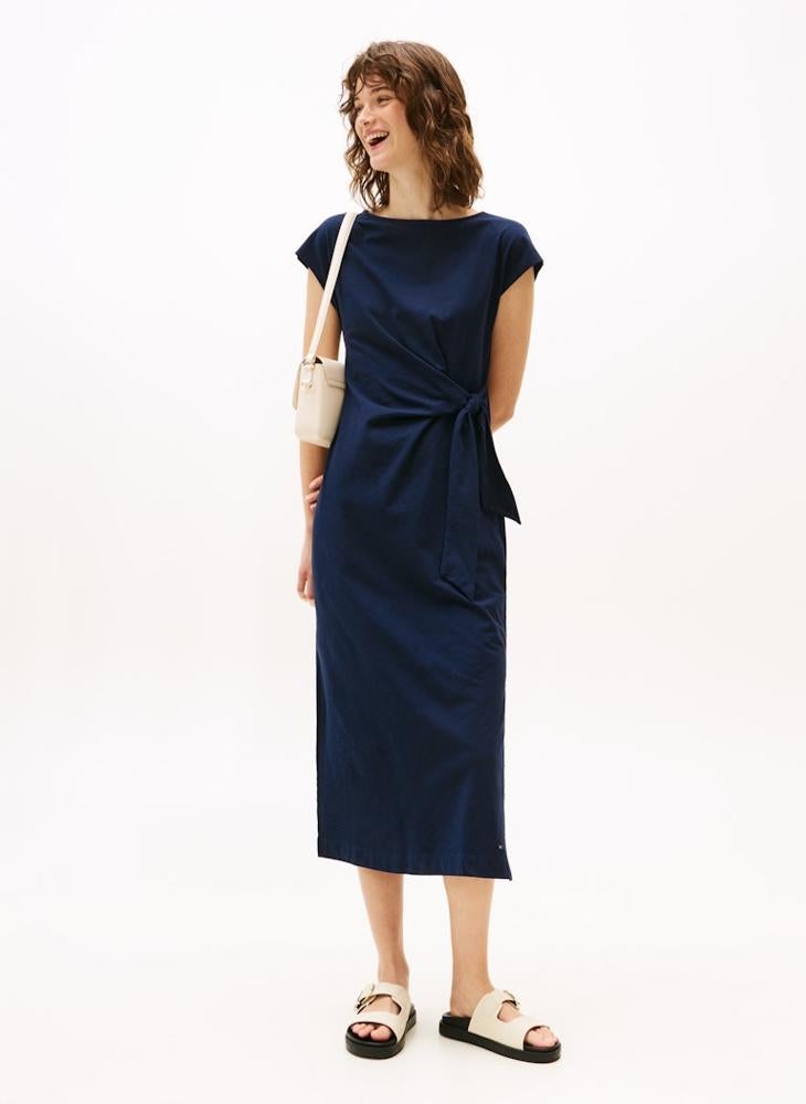 Knotted Navy Dress