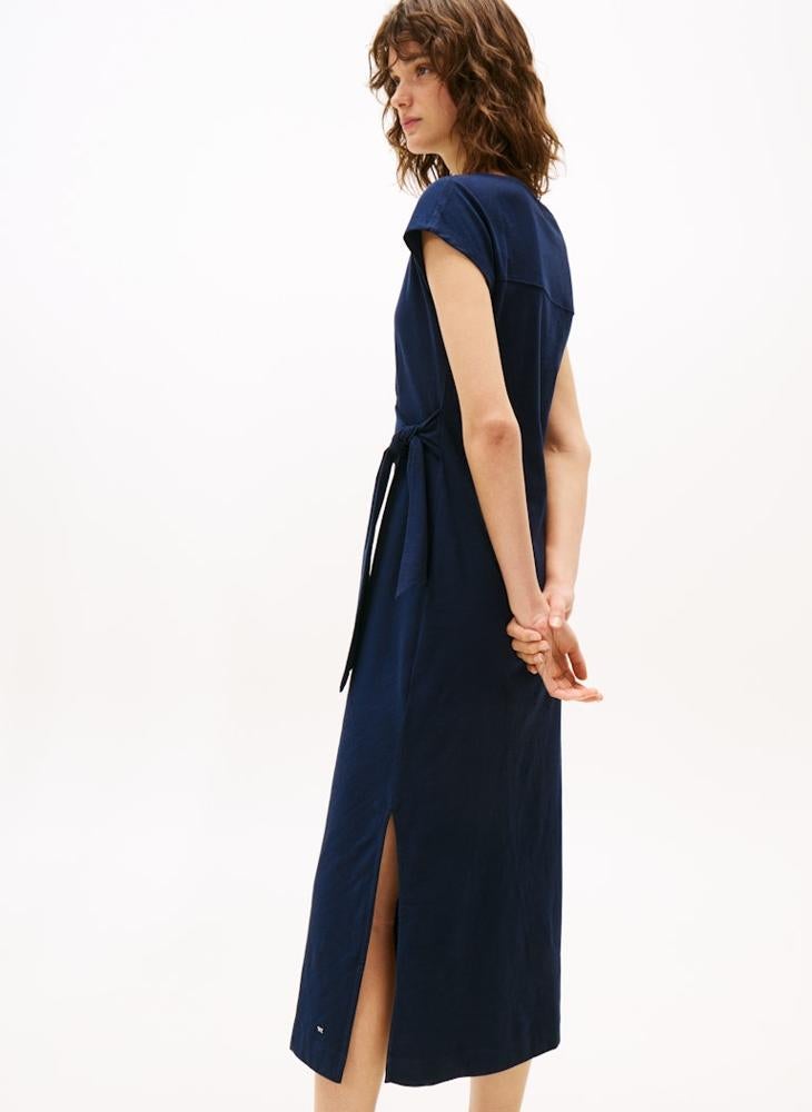 Knotted Navy Dress