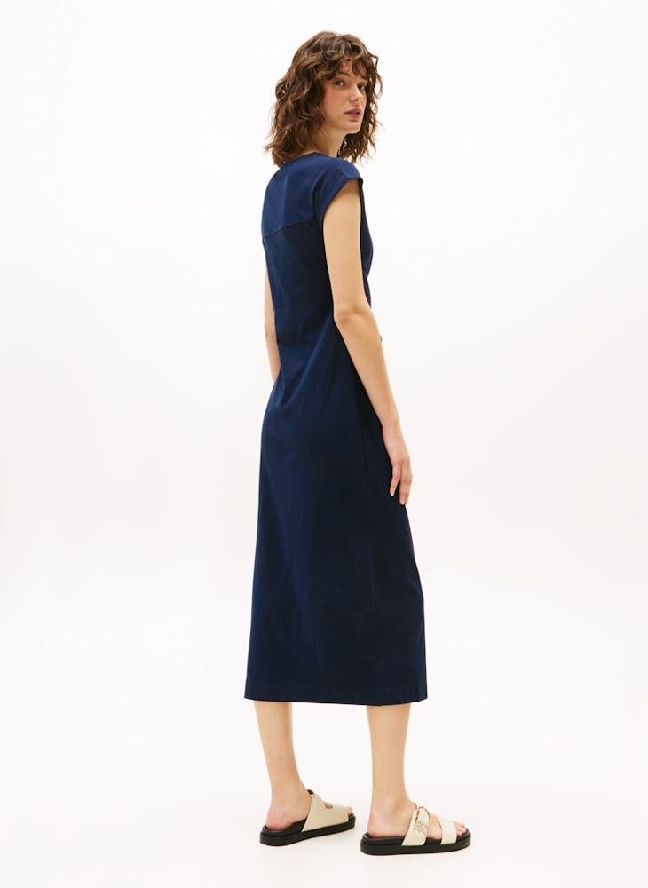 Knotted Navy Dress