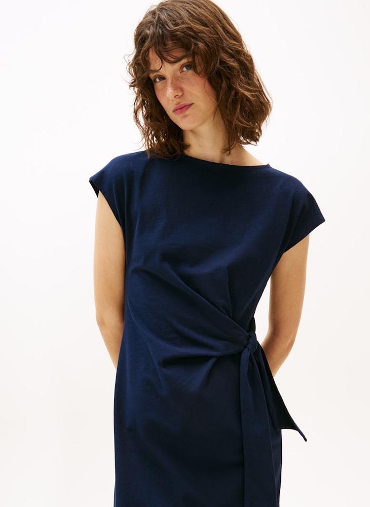 Knotted Navy Dress