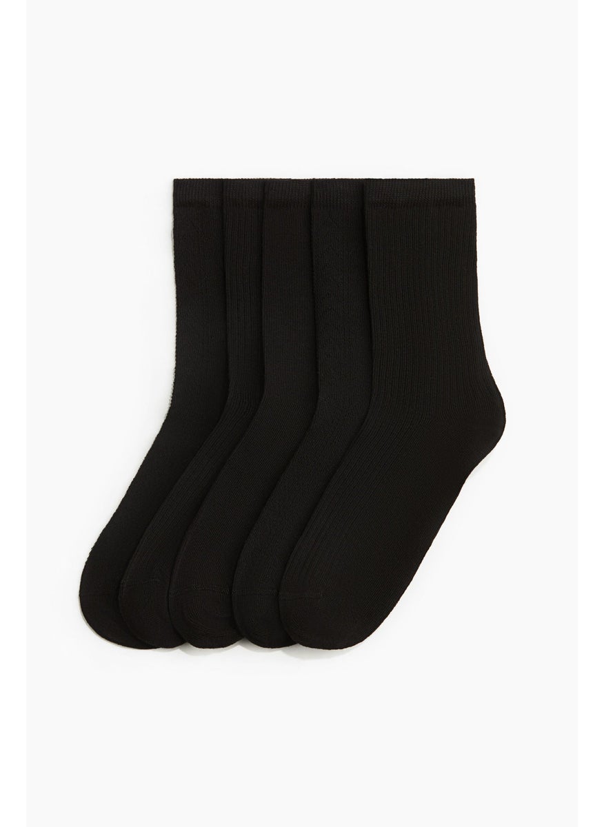 5-Pack Rib-Knit Socks