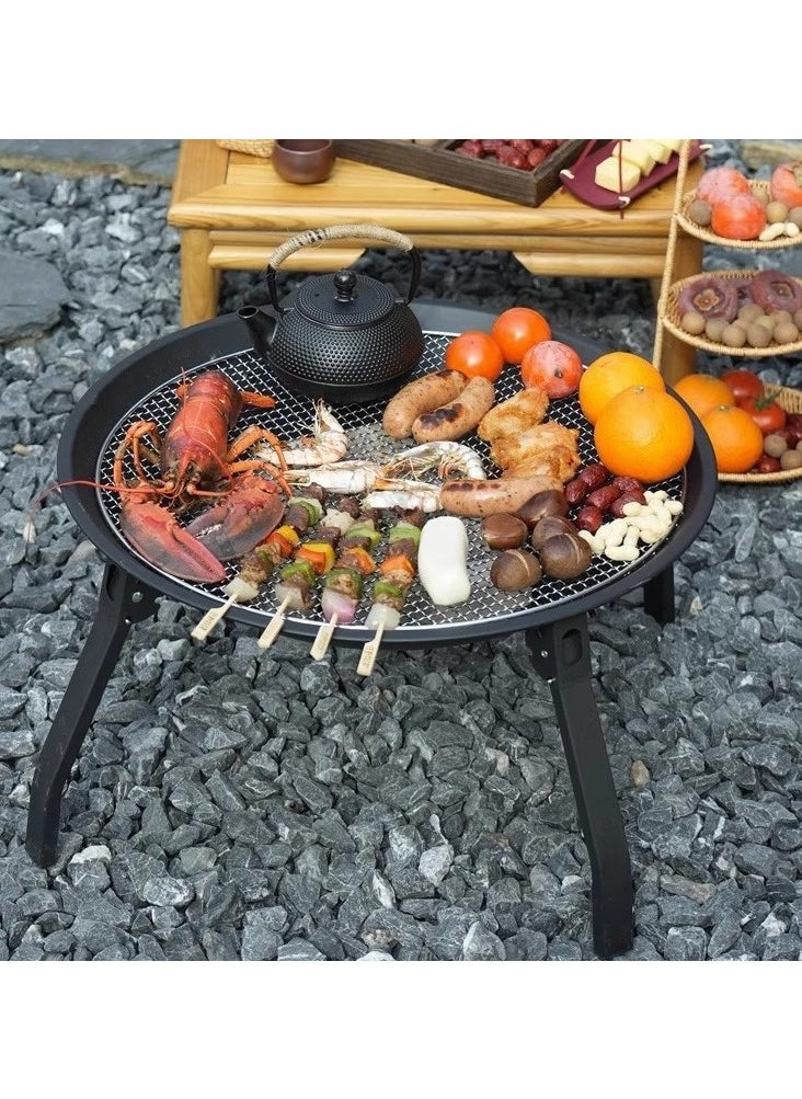 Cooking tea around the stove, family courtyard dining, leisure, portable outdoor folding barbecue grill 55x45x28cm