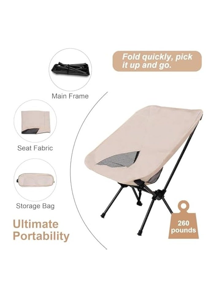 Portable Camping Chairs 2 Pack, Lightweight Foldable Chair, Backpacking Chairs,The 3rd Gen Folding Chairs, Compact Lightweight for Backpacking Hiking, Heavy Duty, with 2 Side Pockets