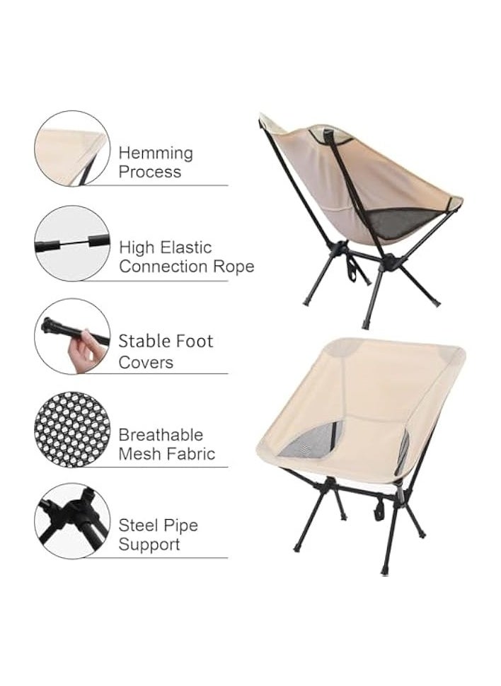 Portable Camping Chairs 2 Pack, Lightweight Foldable Chair, Backpacking Chairs,The 3rd Gen Folding Chairs, Compact Lightweight for Backpacking Hiking, Heavy Duty, with 2 Side Pockets