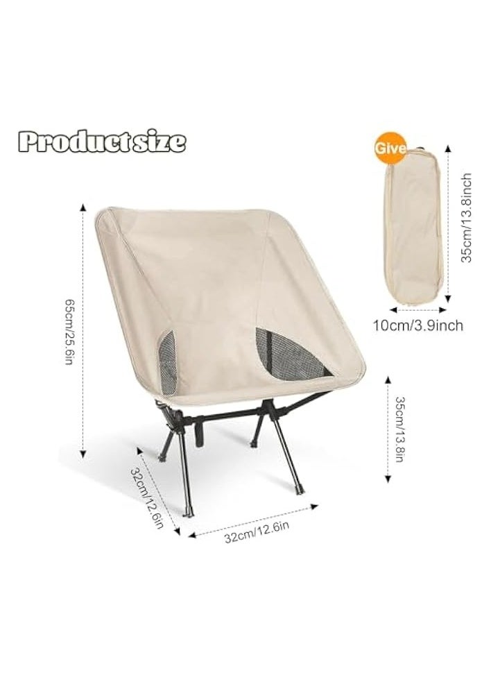 Portable Camping Chairs 2 Pack, Lightweight Foldable Chair, Backpacking Chairs,The 3rd Gen Folding Chairs, Compact Lightweight for Backpacking Hiking, Heavy Duty, with 2 Side Pockets