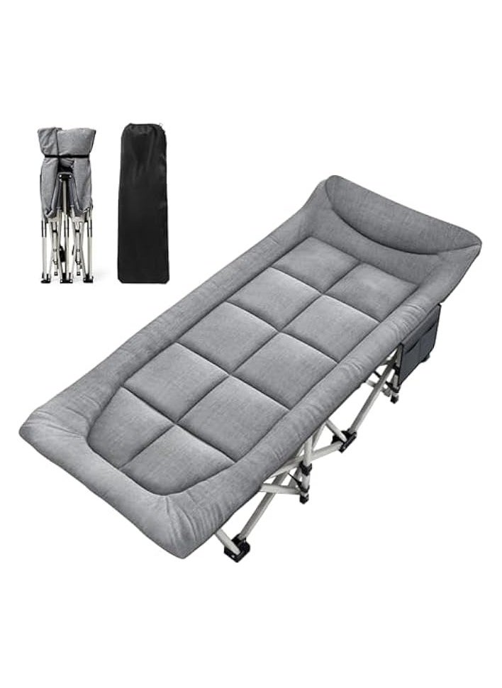 Folding Bed for adults with Integrated Mattress and Pillow, Foldable Single Bed for Sleeping, Portable Travel Camping Cots with Carry Bag