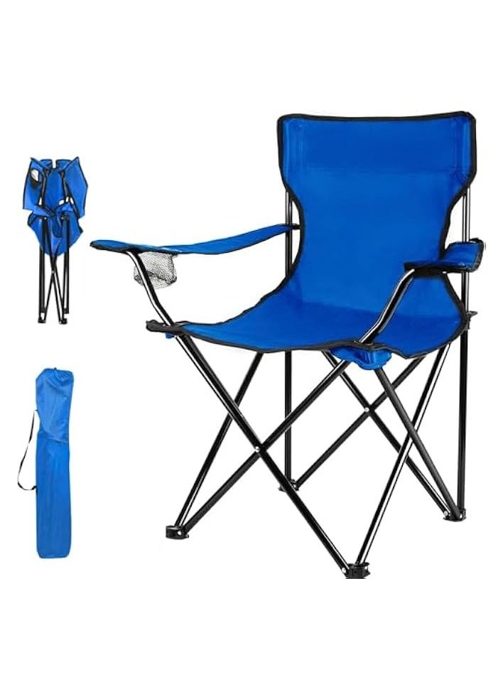 Portable Folding Beach Chair Multi-Purpose Camping Chair, Outdoor Beach Lightweight Foldable Chair, Supports110kgs Load With Carry Bag, Ultralight Backpacking Chair,Travel & Picnic Ect (Blue 1 Pack)