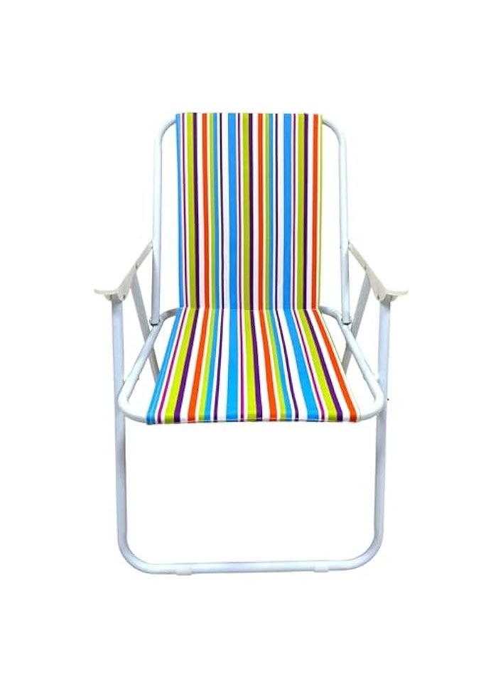Foldable Camping Chair | Beach Chair (Mixed Colour)| Foldable Chair | Garden Chair | Fishing Chair | Travel Chair | Trip Chair | Light weight Picnic Chair and Festival Chair