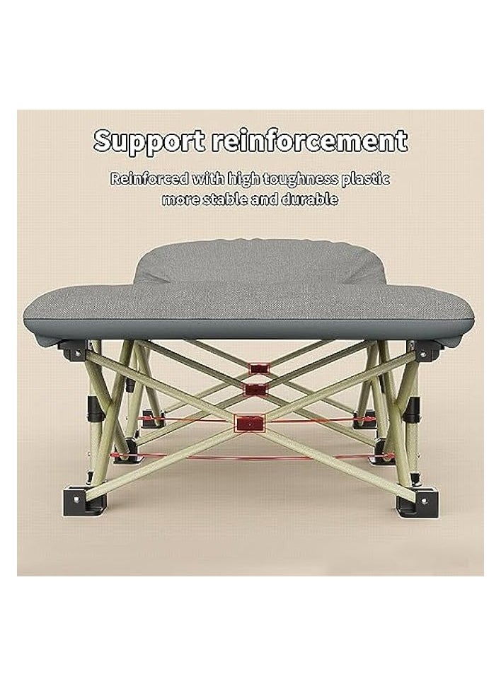 Folding Camping Cot, Double Layer Oxford Strong Heavy Duty Sleeping Cots with Carry Bag, Portable Travel Camp Cots for Home/Office Nap and Beach Vacation Unfolded Dimension190X68X35(cm)