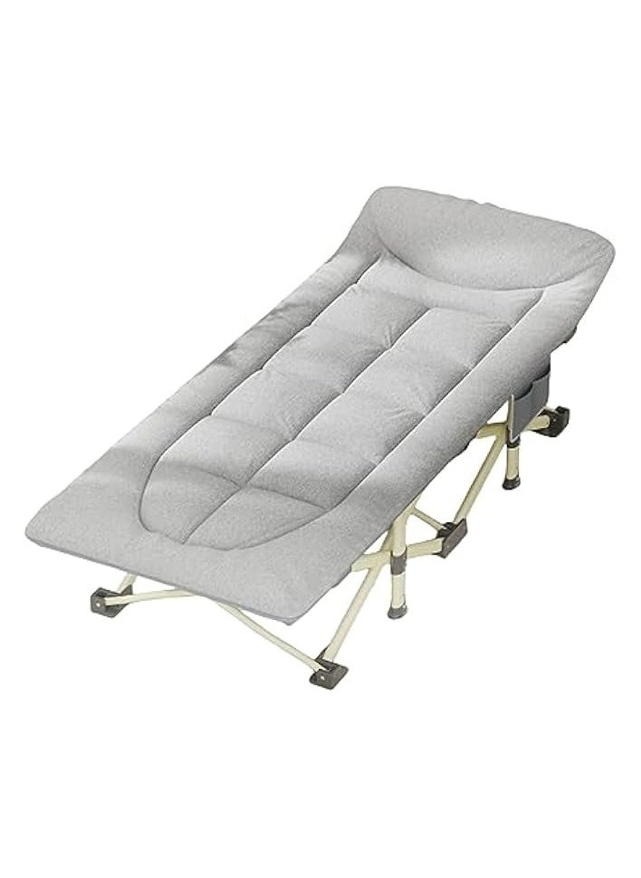 Folding Camping Cot, Double Layer Oxford Strong Heavy Duty Sleeping Cots with Carry Bag, Portable Travel Camp Cots for Home/Office Nap and Beach Vacation Unfolded Dimension190X68X35(cm)