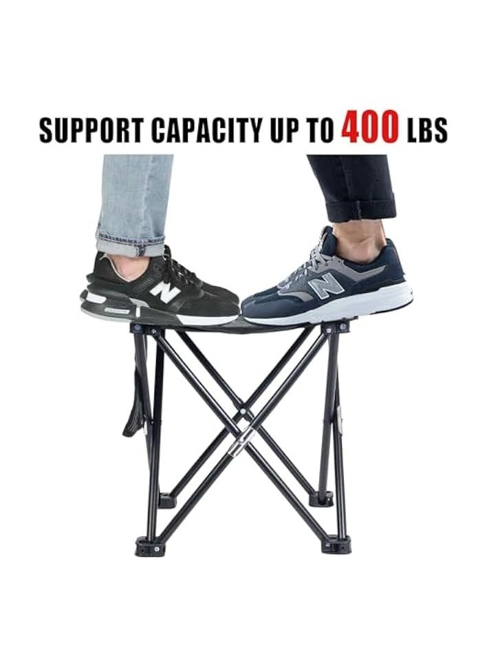 Camping Stool, Folding Samll Chair Portable Camp Stool, 13.7 Inch Folding Stool, for Outdoor Gardening, Fishing, BBQ, Hiking with Carry Bag(400 LBS Capacity)