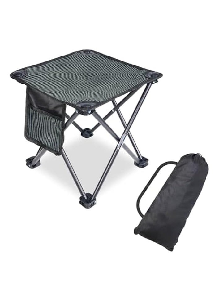 Camping Stool, Folding Samll Chair Portable Camp Stool, 13.7 Inch Folding Stool, for Outdoor Gardening, Fishing, BBQ, Hiking with Carry Bag(400 LBS Capacity)