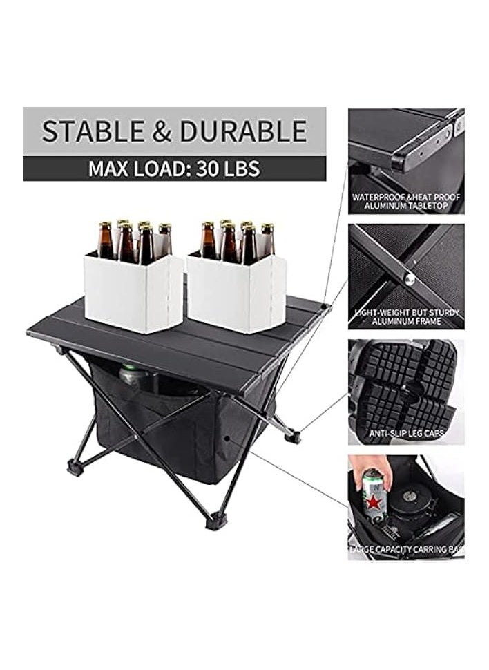 Portable Camping Table, Small Ultralight Camp Table With Storage Bag Folding Beach Table For Outdoor Picnic, Backpacks, Beach, Fishing, Bbq, Backyards