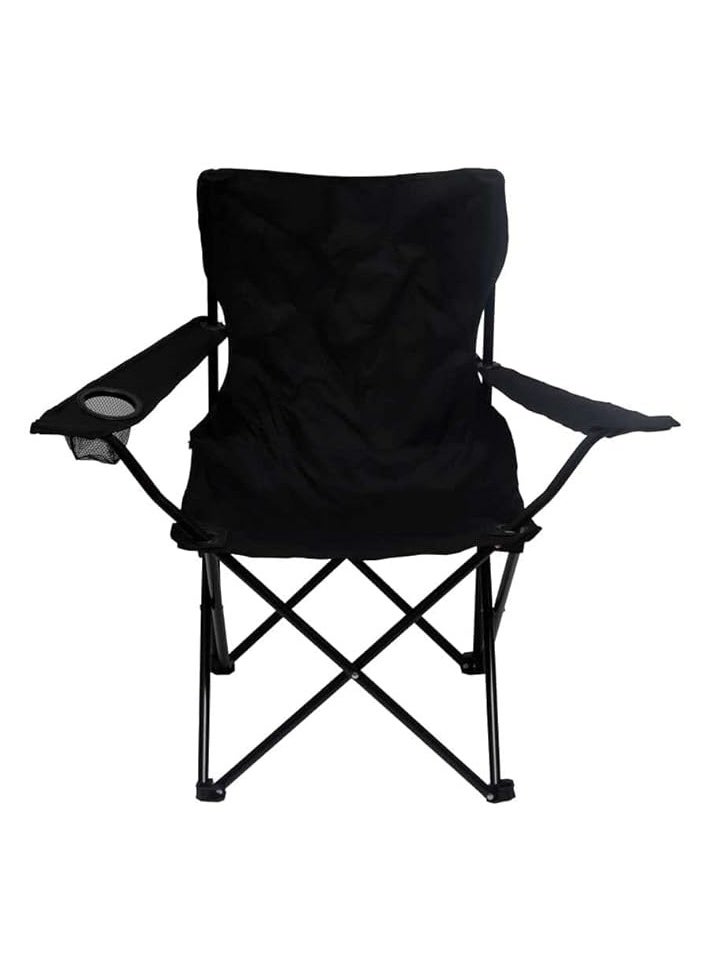 Foldable Camping Chair With Cup Holder - Heavy Quality Dark Blue - Sadu, Garden, Fishing, Travel, Picnic and Festival Chair