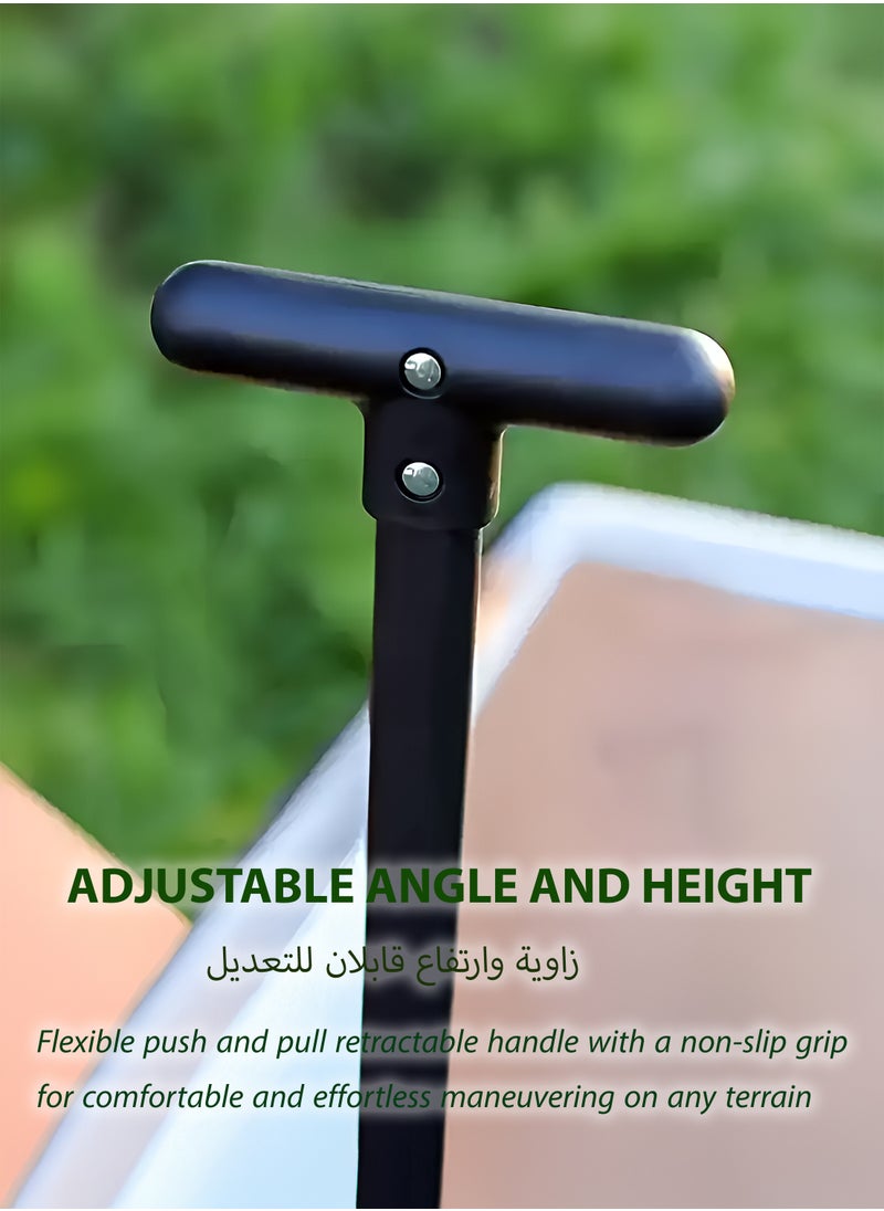 Foldable Camping Trolley Shopping Mini Utility Pull Cart for Beach Picnic Gardening Grocery Hiking Sports Event Outdoor Activities  Multipurpose Compact Portable Transport Utility Equipment Wagon 62x31.5x82 cm