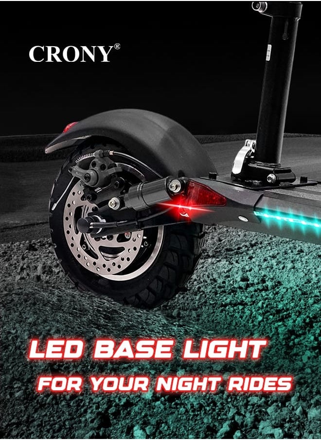 CRONY V10 Pro Fast Speed Electric Scooter for Adults Kids, Off-Road All-Terrain E-Scooter with 1200W Motor & Aluminum Frame, 20-40KM/H Speed, 120KG Max Load, Desert-Ready Design-Black