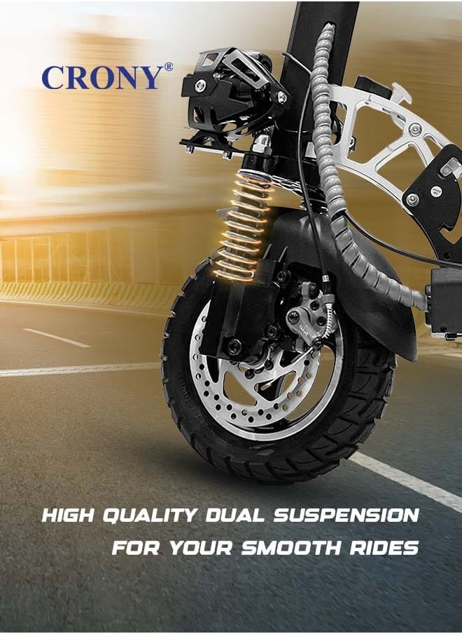 CRONY V10 Pro Fast Speed Electric Scooter for Adults Kids, Off-Road All-Terrain E-Scooter with 1200W Motor & Aluminum Frame, 20-40KM/H Speed, 120KG Max Load, Desert-Ready Design-Black