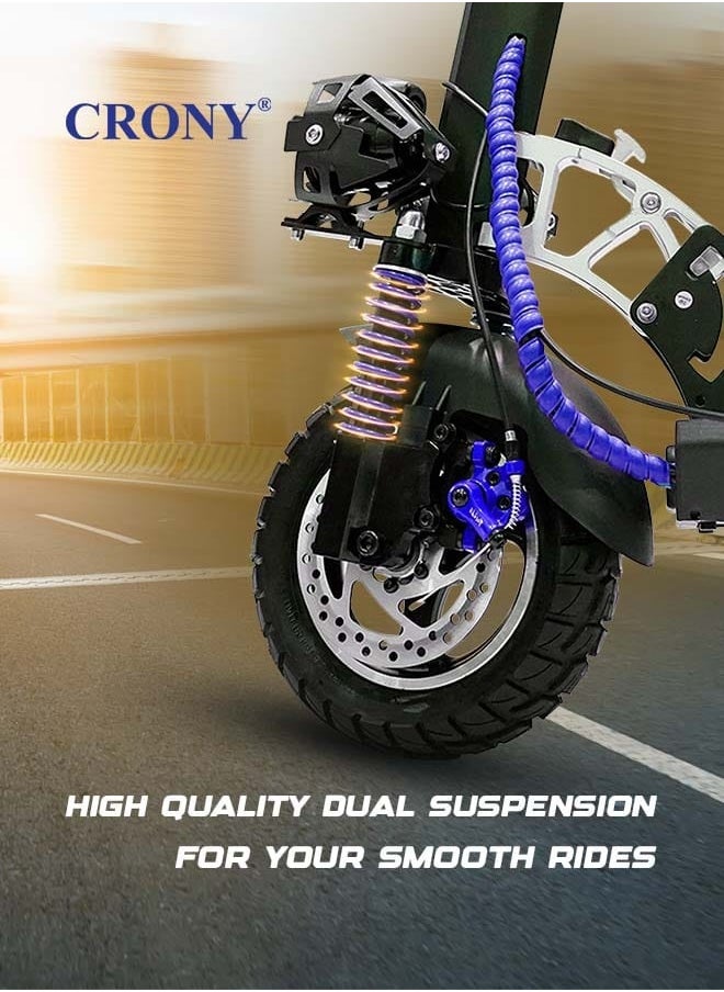CRONY V10 Pro Fast Speed Electric Scooter for Adults Kids, Off-Road All-Terrain E-Scooter with 1200W Motor & Aluminum Frame, 20-40KM/H Speed, 120KG Max Load, Desert-Ready Design-Blue