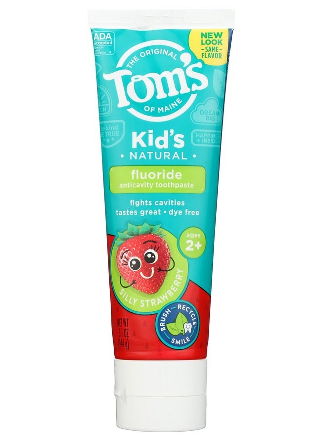 Tom's of Maine Natural Kid's Fluoride Toothpaste, Silly Strawberry, 5.1 oz. (back in original formula)