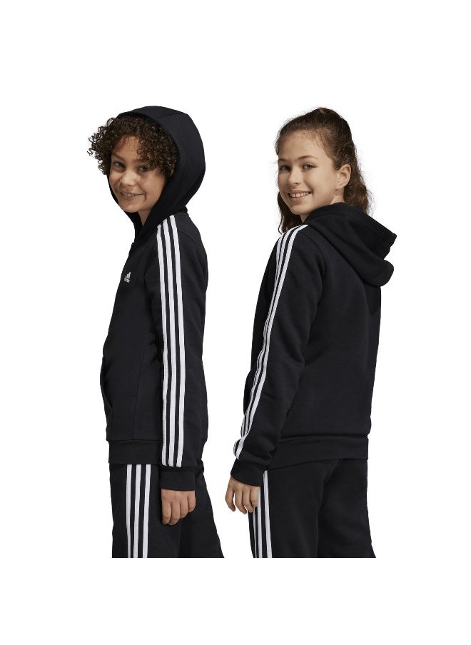 adidas U 3S Fl Fz Hood Black Training Track Tops 7-8Y