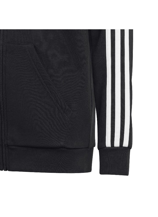 adidas U 3S Fl Fz Hood Black Training Track Tops 7-8Y