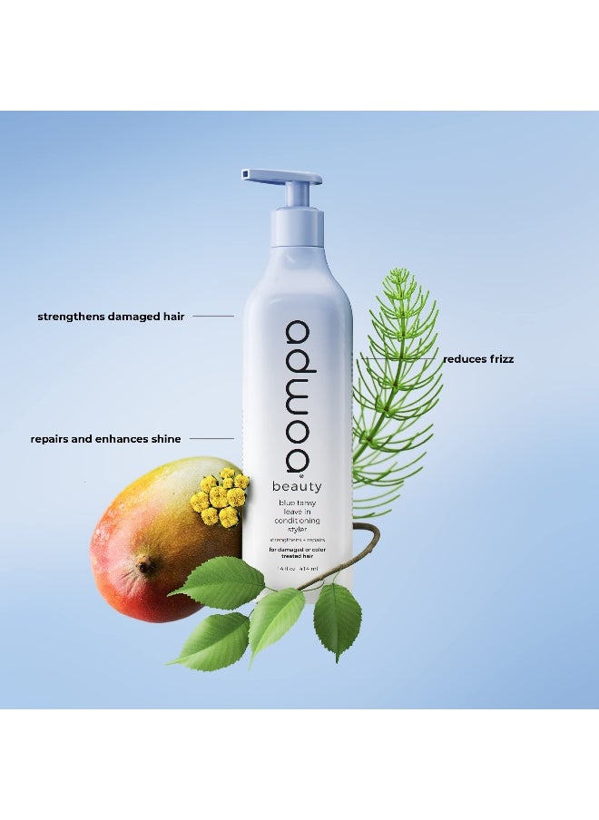 Blue Tansy Leave In Conditioner With Bamboo, Hydrolyzed Quinoa and Horsetail Extracts Help To Strengthen, Support Growth ​And Length Retention For Coily and Curly Hair. - 3.3 oz.