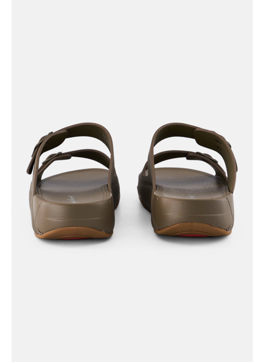 Men 2 Strap Slip On Arabic Sandals, Olive