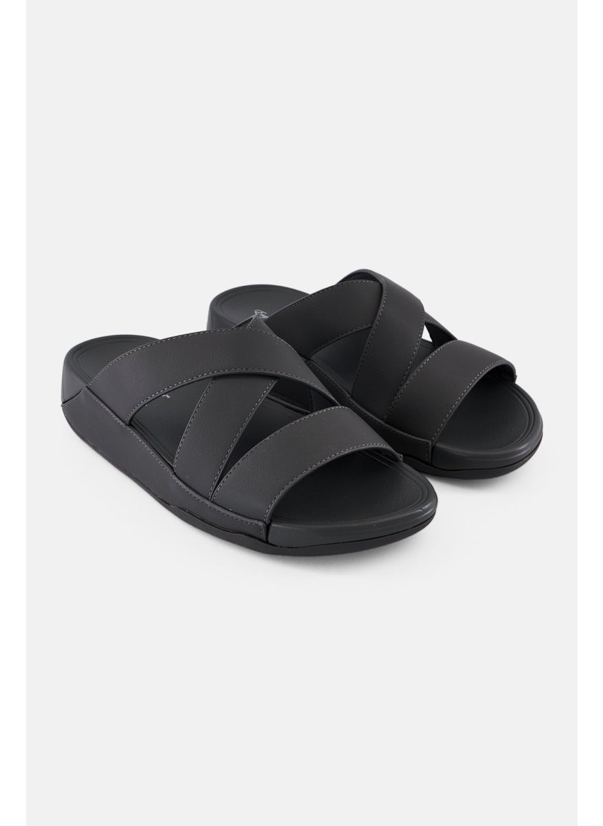 Men Slip On Arabic Sandals, Grey