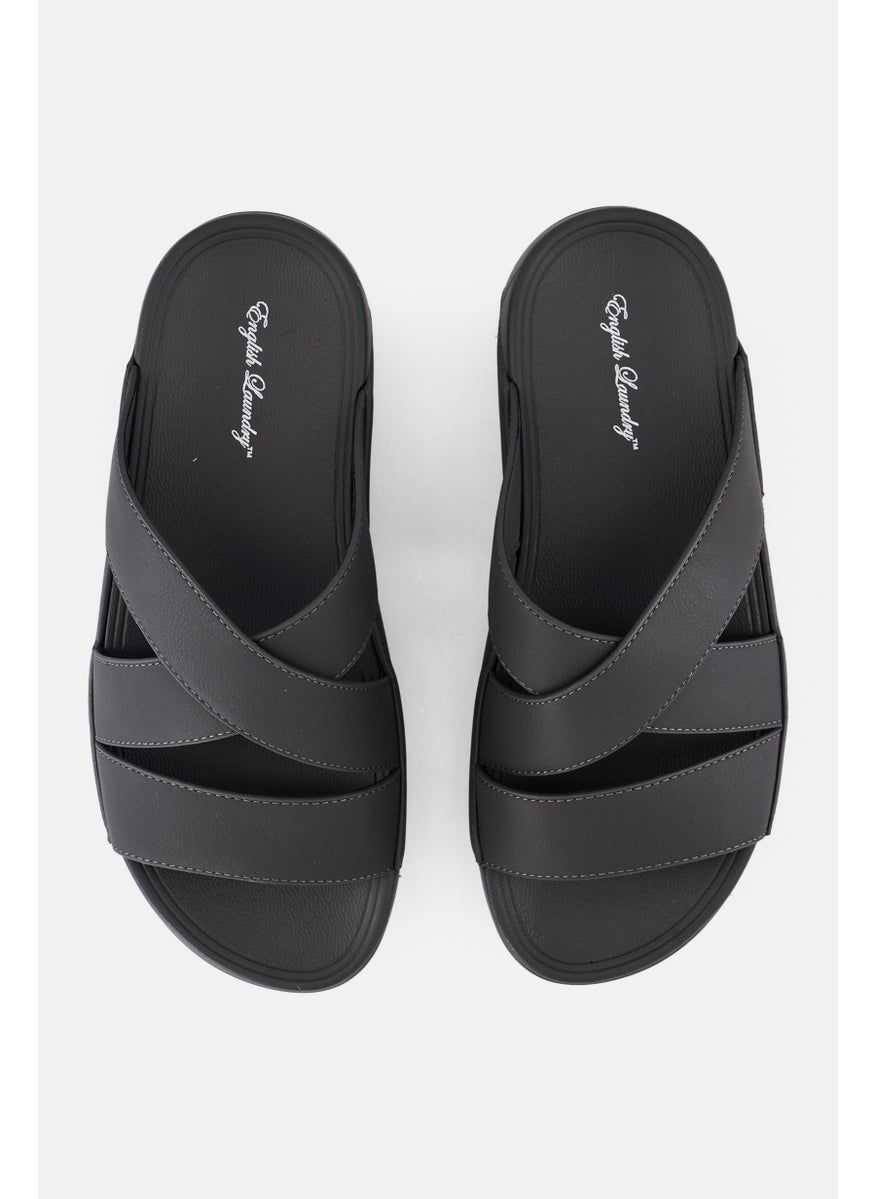 Men Slip On Arabic Sandals, Grey