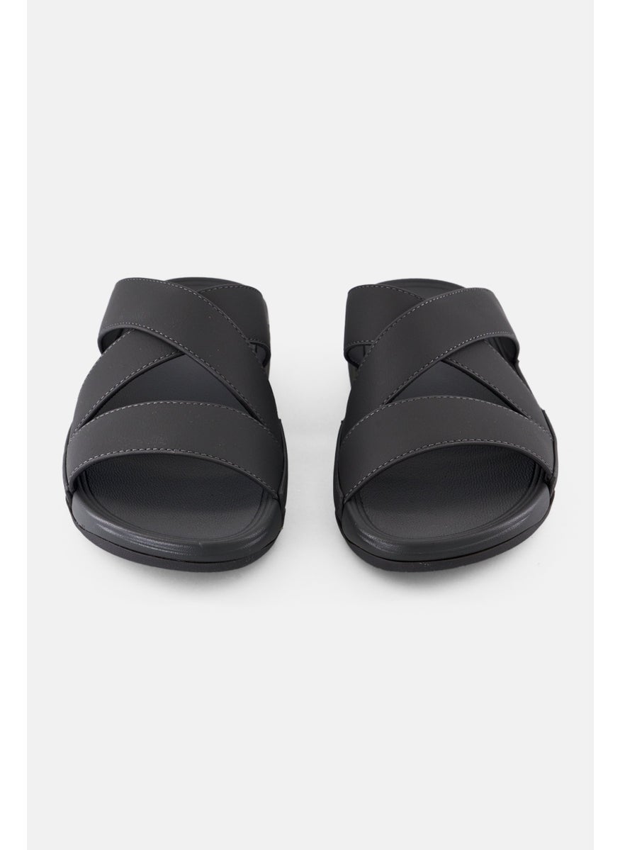 Men Slip On Arabic Sandals, Grey