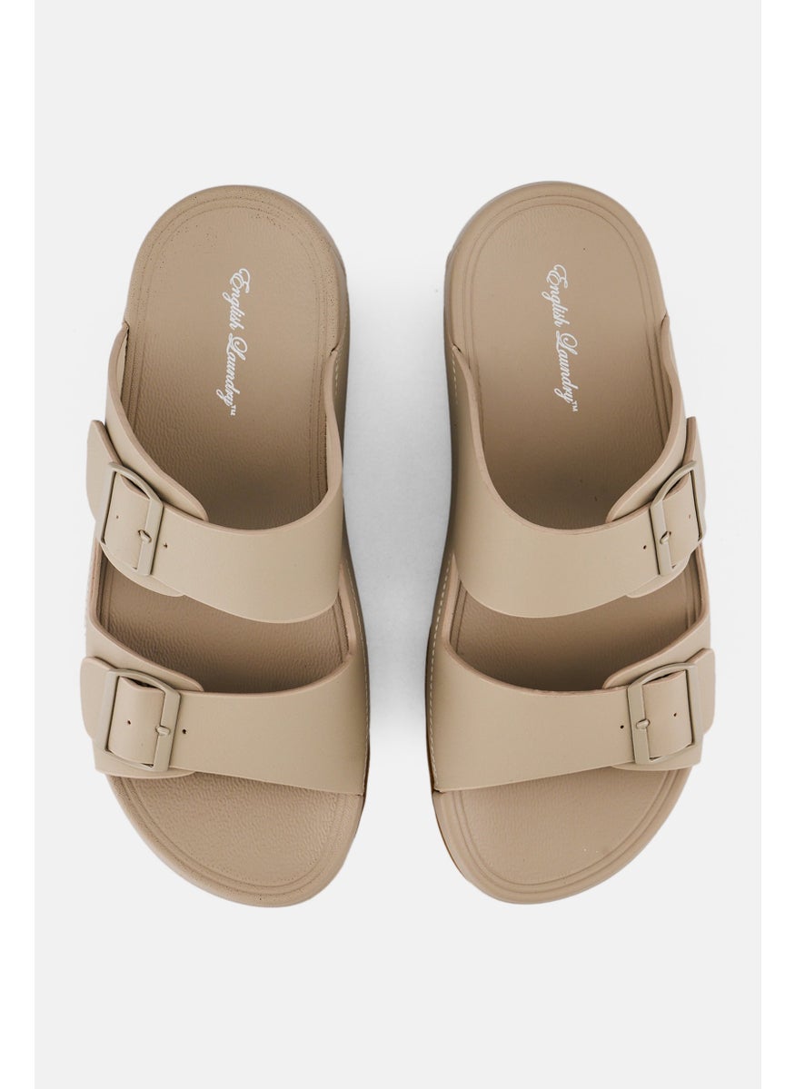 Men Slip On Cork Arabic Sandals, Beige