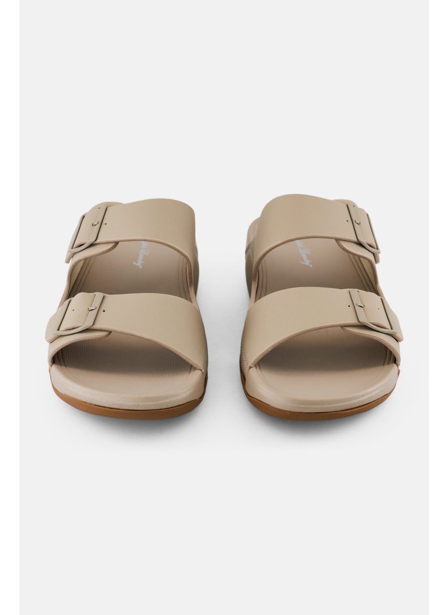 Men Slip On Cork Arabic Sandals, Beige