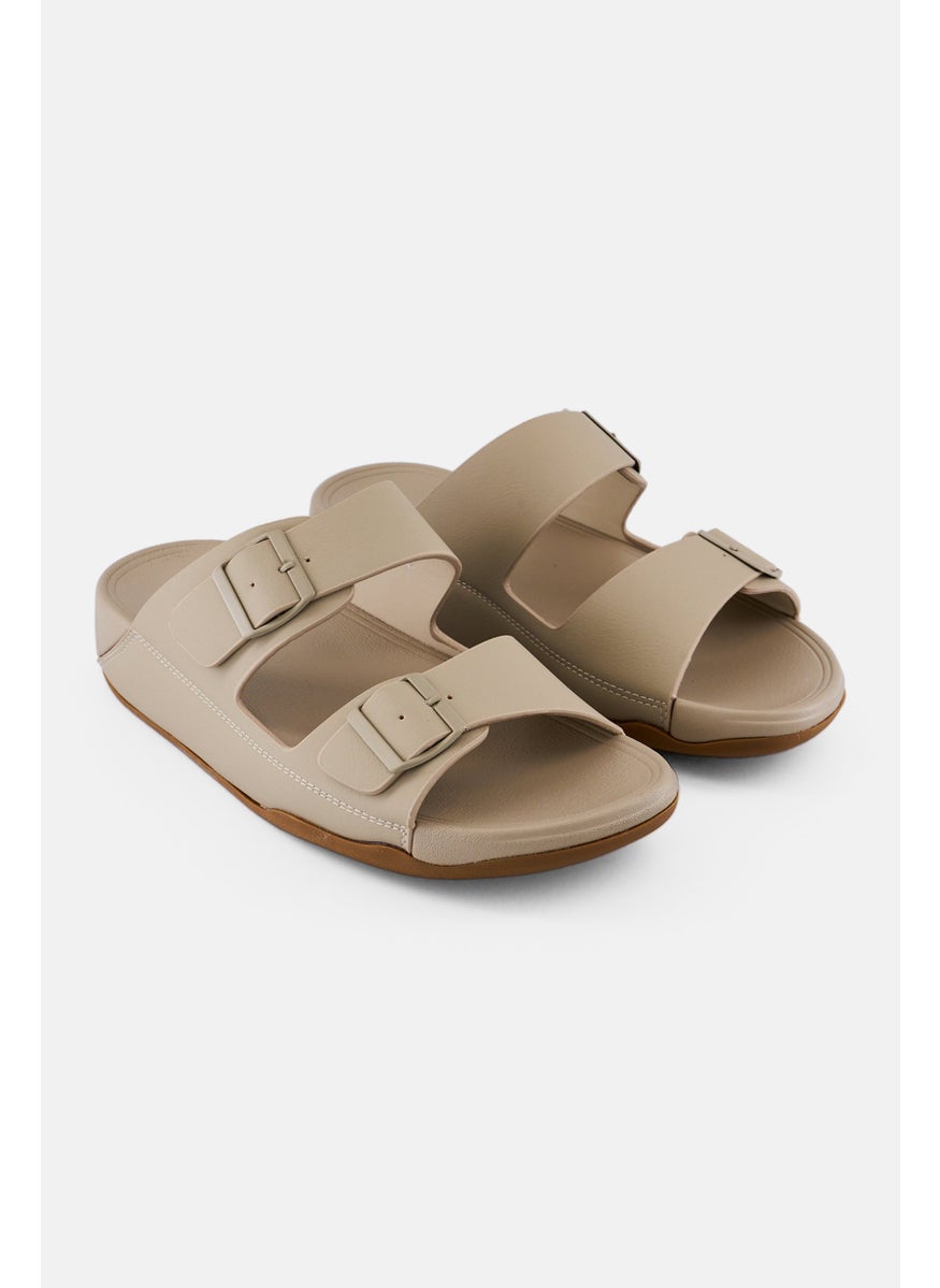 Men Slip On Cork Arabic Sandals, Beige